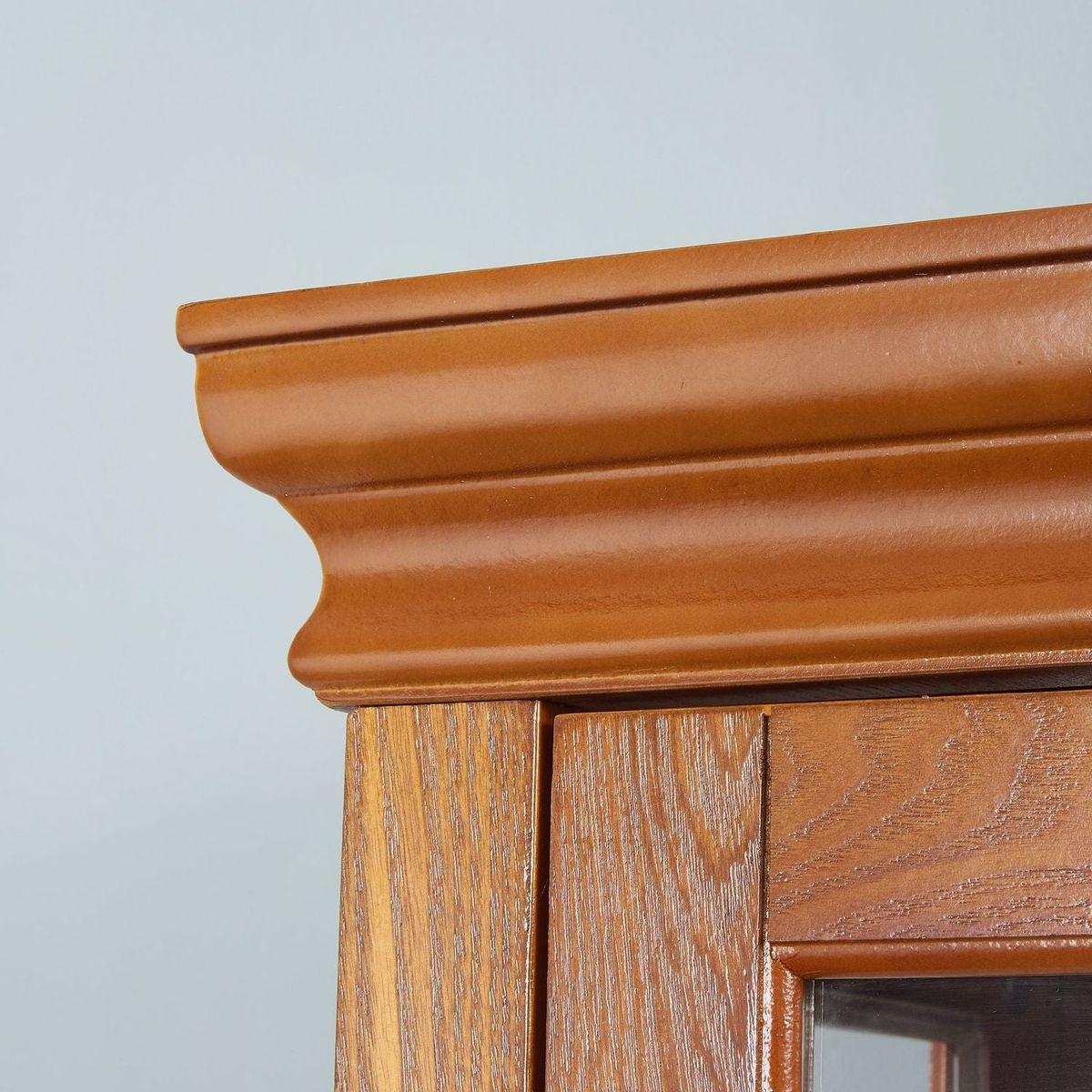 Curio Cabinet Lighted Curio Diapaly Cabinet with Adjustable Shelves and Mirrored Back Panel, Tempered Glass Doors (OAK, 6 Tier), (E26 light bulb not included)