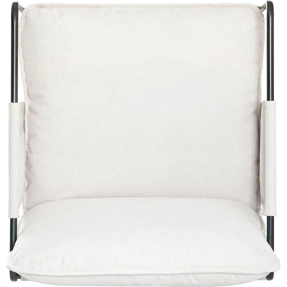 2 Sets 1 Case, Upholstered hanging armchair with arm pocket metal frame, crushed foamcushions and skin-friendly braid for living room and bedroom. White color