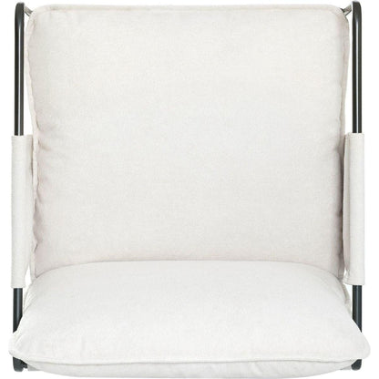 2 Sets 1 Case, Upholstered hanging armchair with arm pocket metal frame, crushed foamcushions and skin-friendly braid for living room and bedroom. White color