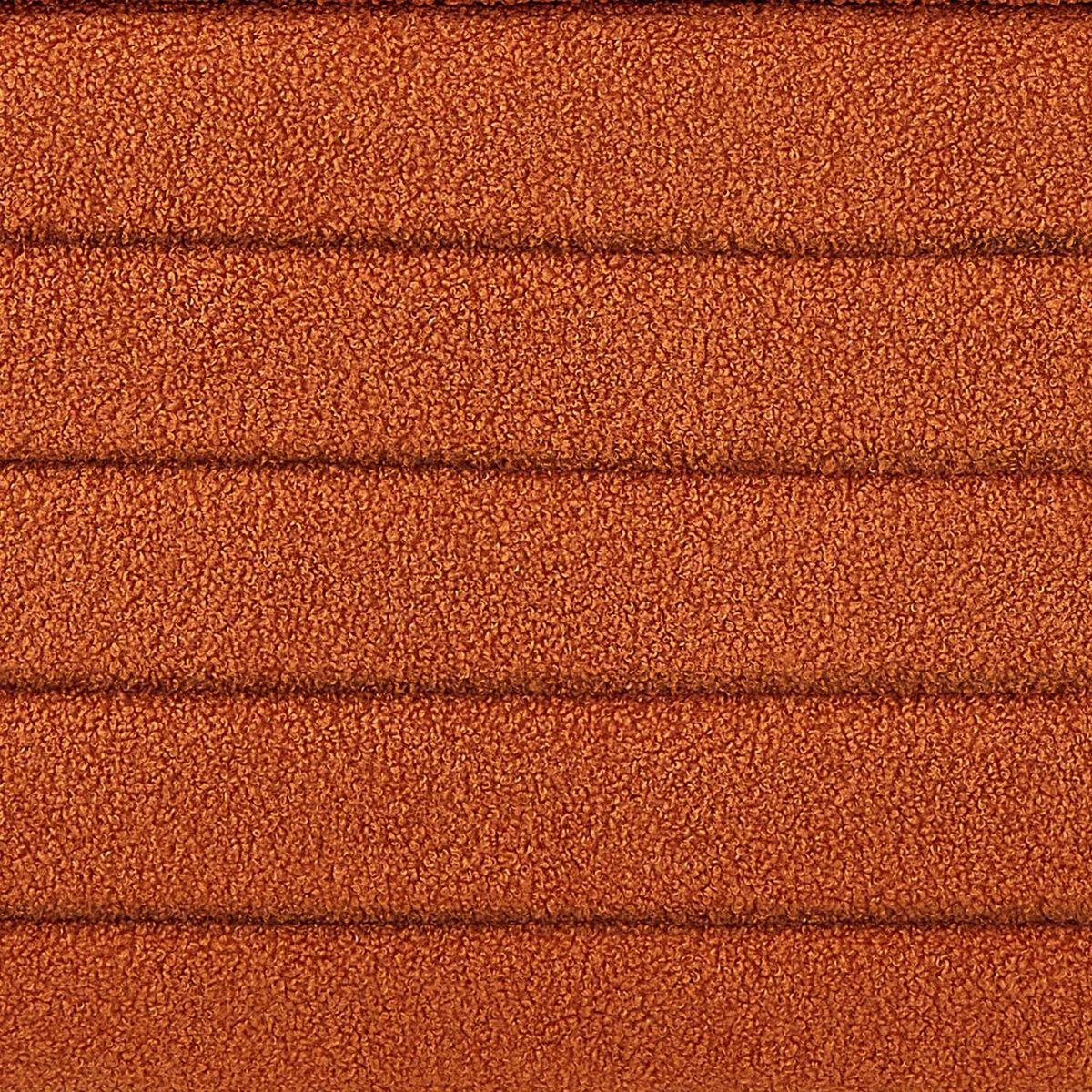 Modern Oval Storage Ottoman Bench, Upholstered Boucle Teddy Fabric End of Bed Bench with Storage, End of Bed Stool with Safety Hinge for Bedroom, Living Room, Entryway, Orange