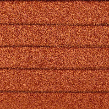 Modern Oval Storage Ottoman Bench, Upholstered Boucle Teddy Fabric End of Bed Bench with Storage, End of Bed Stool with Safety Hinge for Bedroom, Living Room, Entryway, Orange