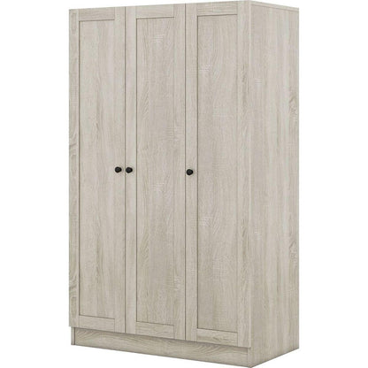 3-Door Shutter Wardrobe with shelves, Gray