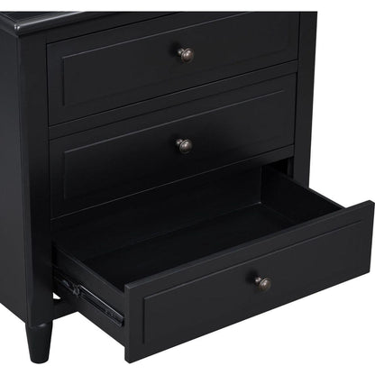 3-Drawer Nightstand Storage Wood Cabinet