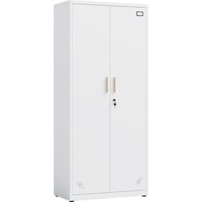 High Storage Cabinet with 2 Doors and 4 Partitions to Separate 5 Storage Spaces, Home/ Office Design