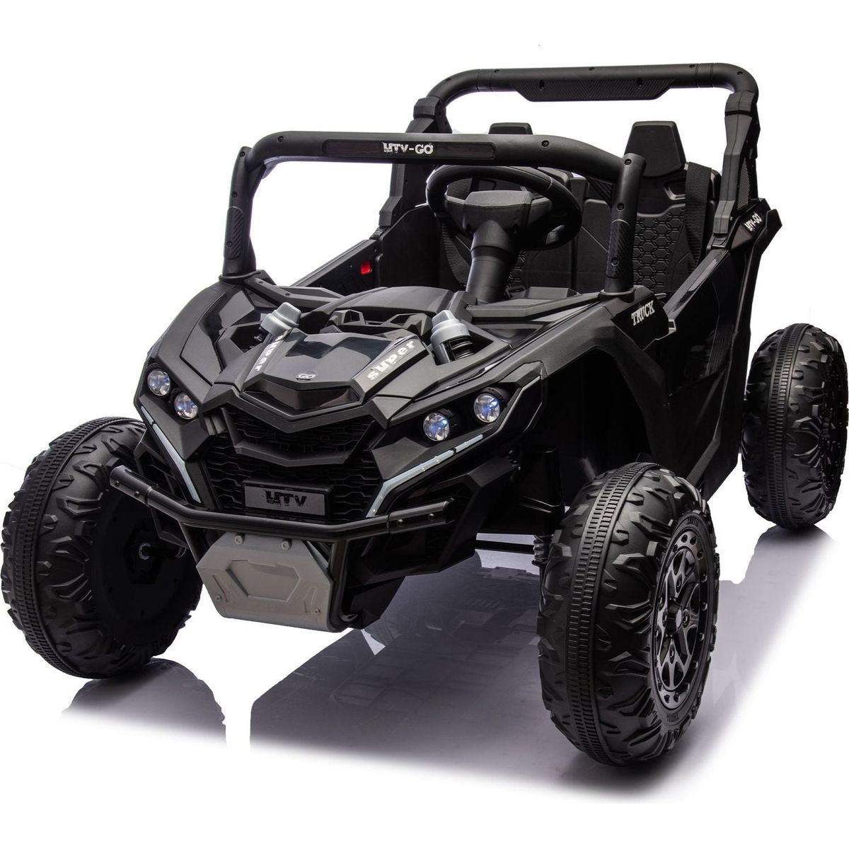 24V Two-Seater Kids Ride On UTV W/Parents Remote Control,Four-Wheel Suspension,Slow Start,Large wheel design,Anti-collision bar,Storage space,Music,USB,Bluetooth,Volume control,LED lights for Kids 3+.