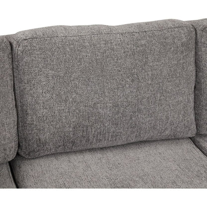 108.6" U-shaped Sectional Sofa Pull out Sofa Bed with Two USB Ports, Two Power Sockets, Three Back Pillows and a Storage Chaise for Living Room, Light Gray