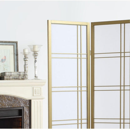 Seto 4-Panel Room Divider Screen, Gold