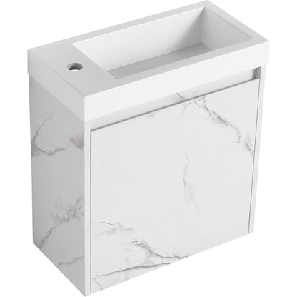 20" Floating Wall-Mounted Bathroom Vanity with Resin Sink & Soft-Close Cabinet Door