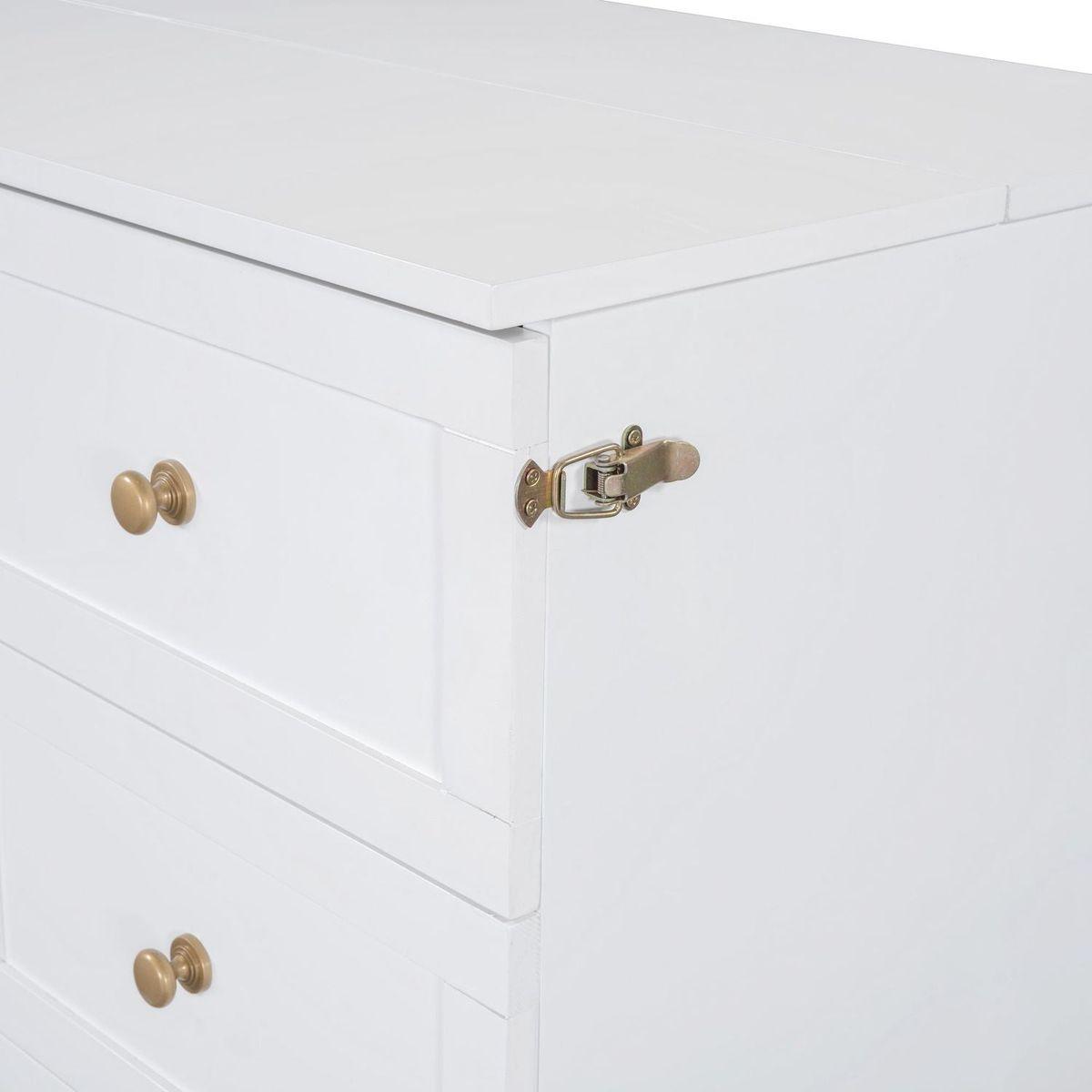 Full Size Murphy Bed with Large Drawers,White