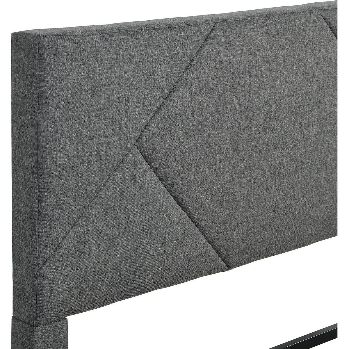 Full Size Upholstered Platform Bed Frame with Headboard, Strong Wood Slat Support, Mattress Foundation, No Box Spring Needed, Easy Assembly, Gray