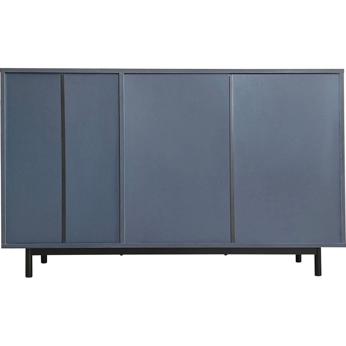 Wave Pattern Storage Cabinet with 2 Doors and 2 Drawers, Adjustable, Suitable for Study,Entrance and Living Room