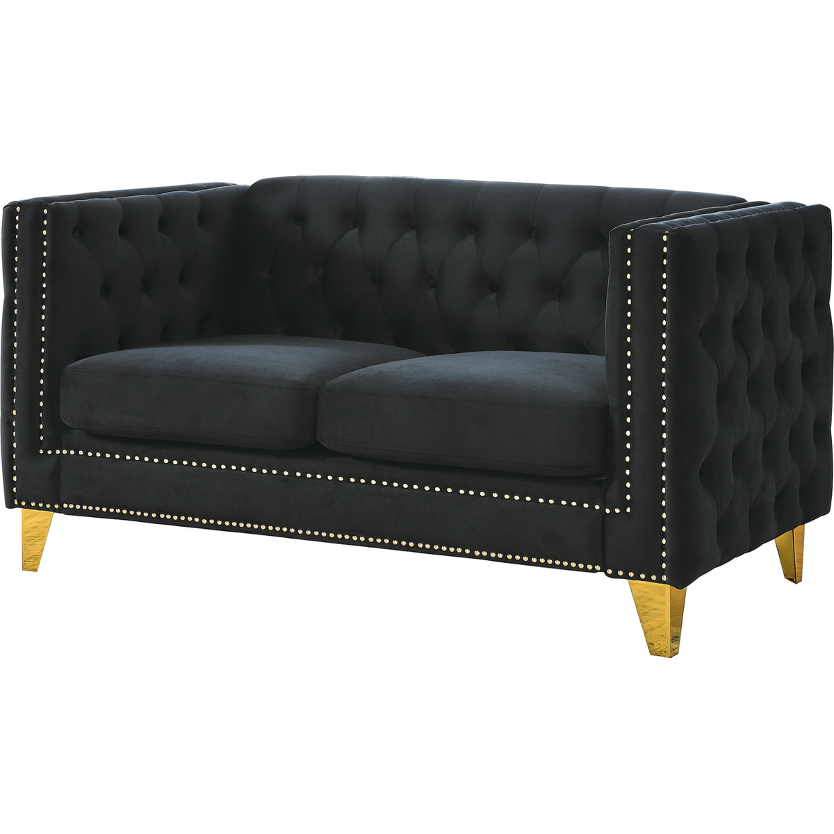 3-seater + 2-seater Combination sofa.BLACK VELVET
