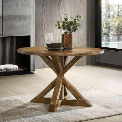 Windvale Cross-Buck Wood 5-Piece Dining Set