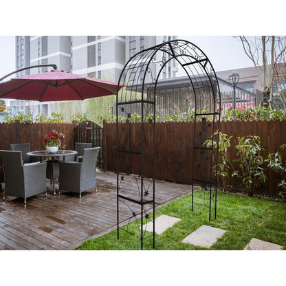 Metal Garden Arch Garden Arbor Trellis Climbing Plants Support Arch Outdoor Arch Wedding Arch Party Events Archway Black