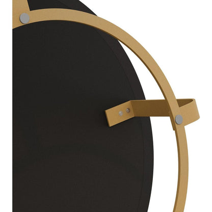 Modern round coffee table Wooden carving pattern coffee table with metal legs for living room reception room office Golden