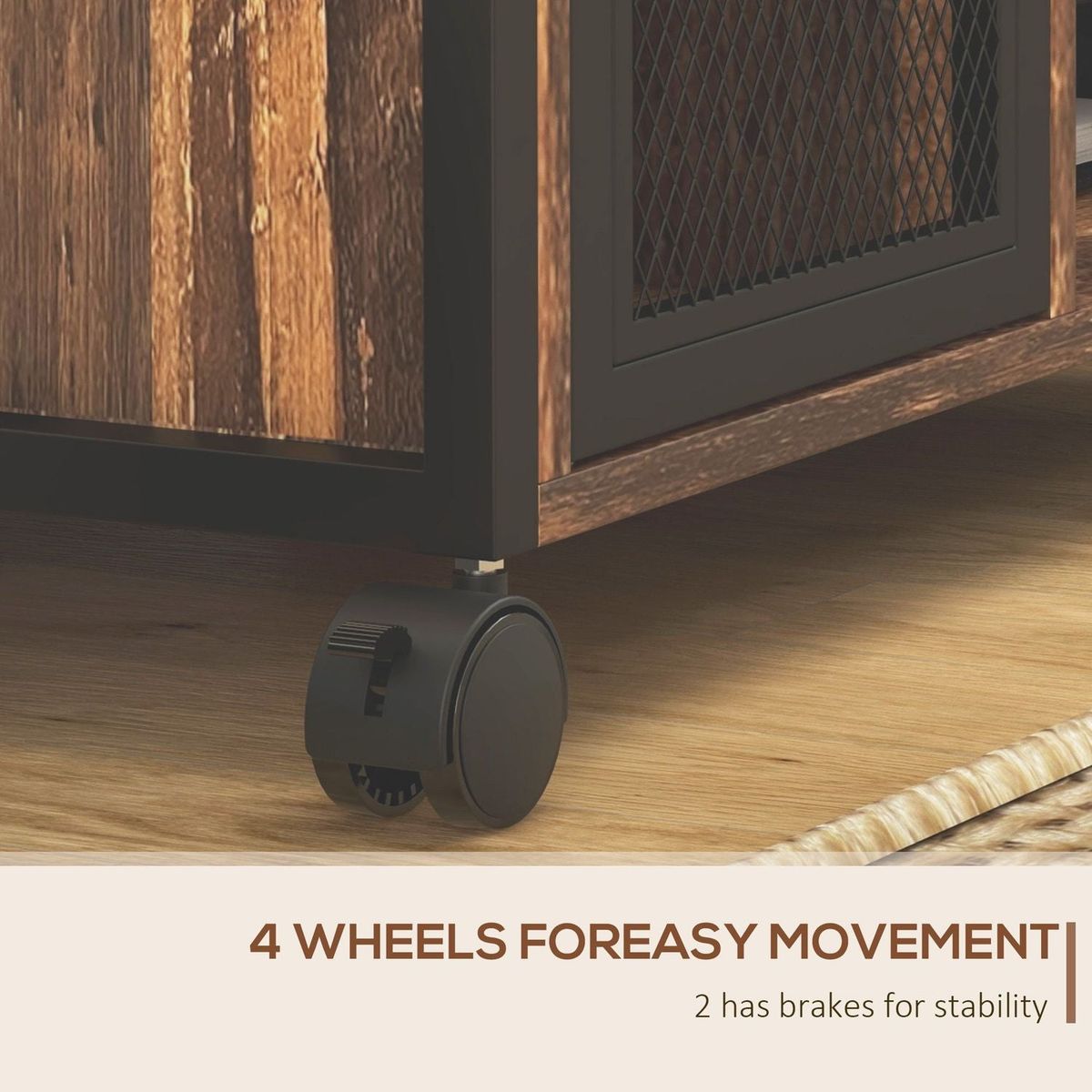 Vinsetto Mobile Printer Stand with Socket & USB Ports, Rustic Brown