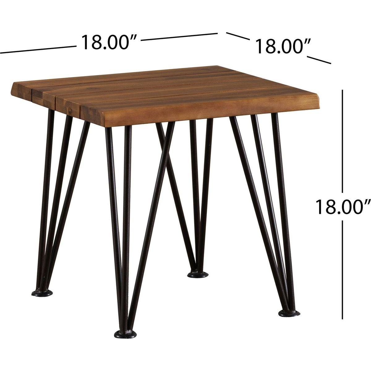 ZION INDUSTRIAL WOOD AND METAL COFFEE TABLE WITH ACCENT TABLE