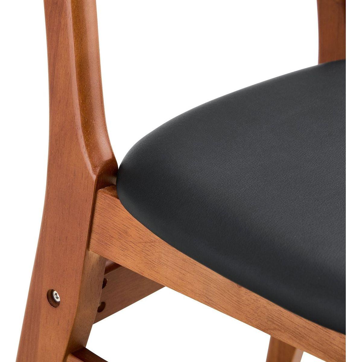 The stylish and durable solid wood dining chair, small curved back, PU cushion, and beautiful shape match perfectly with any room and everyday use