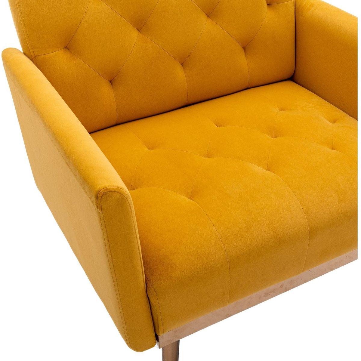 Accent Chair, leisure single sofa with Rose Golden feet