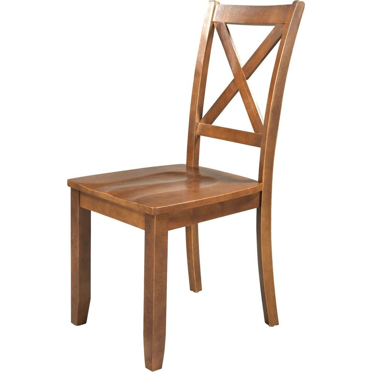 3-Piece Wood Drop Leaf Breakfast Nook Dining Table Set with 2 X-back Chairs for Small Places, Brown