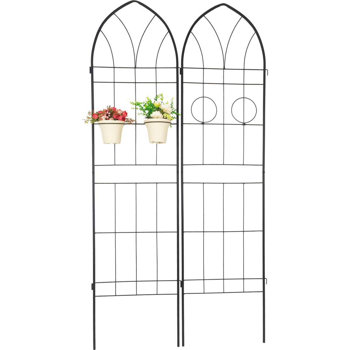 4 Pack Metal Garden Trellis 78.7" x 19.7" Rustproof Trellis for Climbing Plants Outdoor Flower Support Black