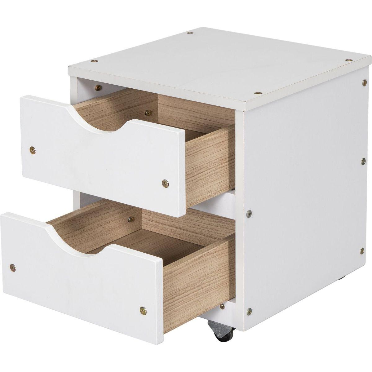 Versatile Full Bed with Trundle,Under bed Storage Box and Nightstand .White