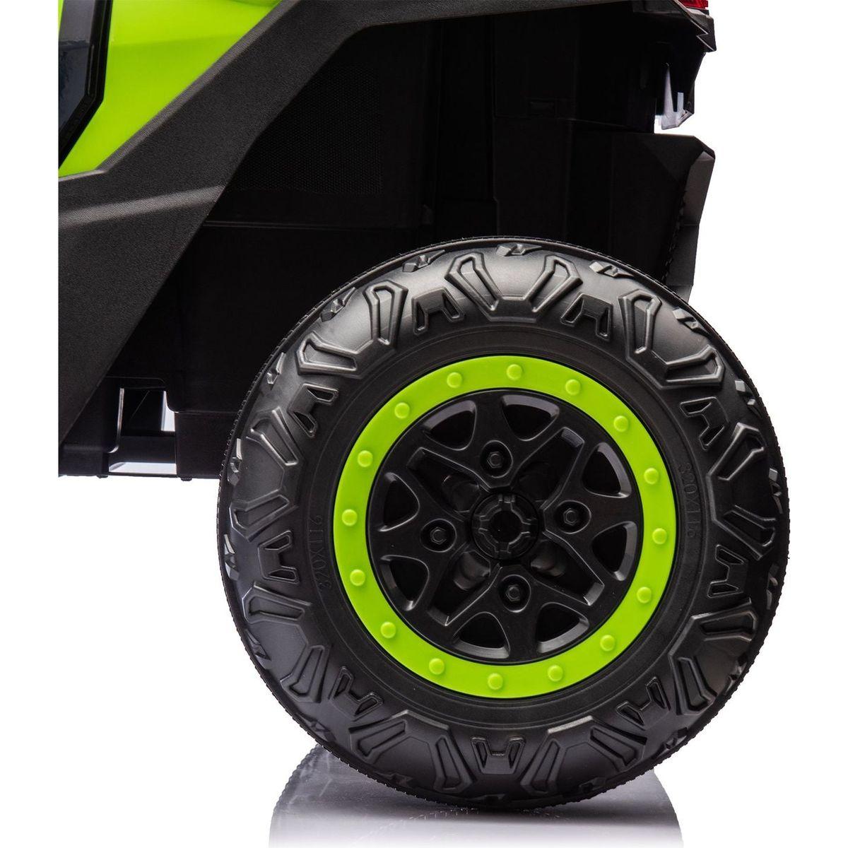 24V Two-Seater Kids Ride On UTV W/Parents Remote Control,Four-Wheel Suspension,Slow Start,Large wheel design,Anti-collision bar,Storage space,Music,USB,Bluetooth,Volume control,LED lights for Kids 3+.