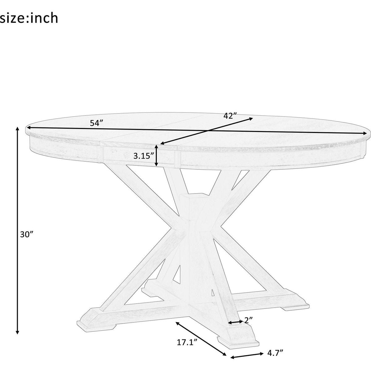 Retro Functional Extendable Dining Table with a 12" Leaf for Dining Room and Living Room (Oak Natural Wood + Off White)