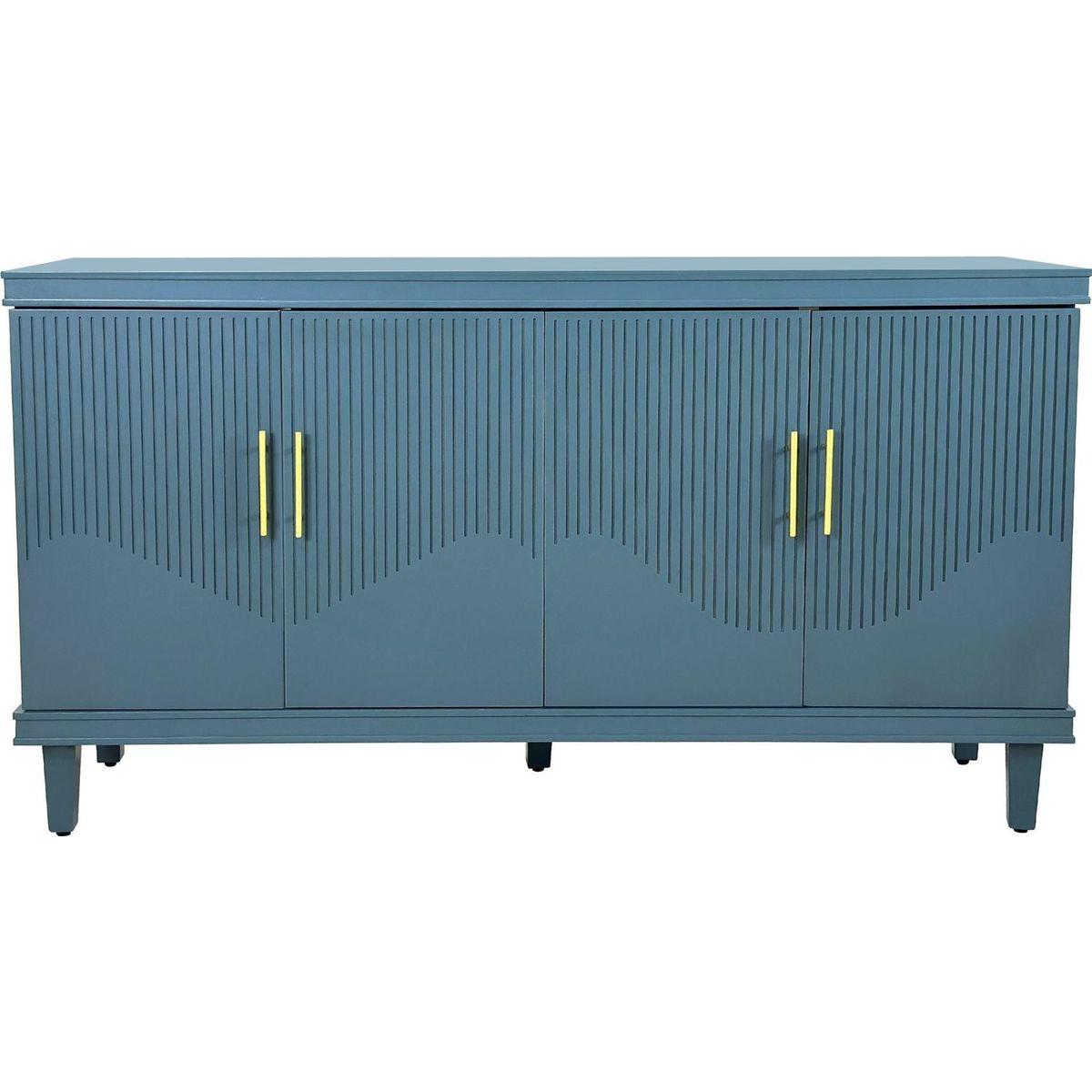 59.84"Large Size 4-Door Cabinet, Same as Living Room, Kitchen, Bedroom, Hallway (blue)