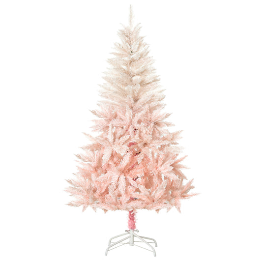 HOMCOM 7ft Unlit Spruce Artificial Christmas Tree with Realistic Branches and 1000 Tips, Pink
