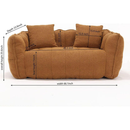 Soft beanbag chair with high resilience foam core for two people. The comfortable square recliner sofa is ideal for family members and friends engaged in games, reading, watching TV