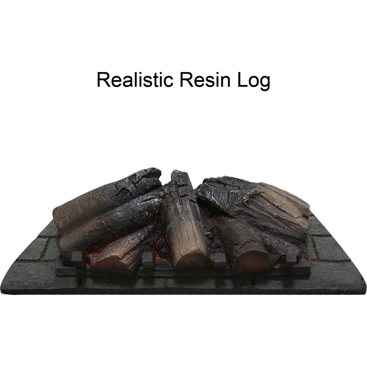 26 inch infrared quartz heater fireplace insert -woodlog version with brick