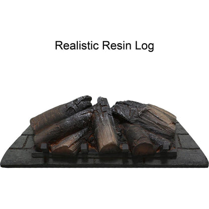 26 inch infrared quartz heater fireplace insert -woodlog version with brick