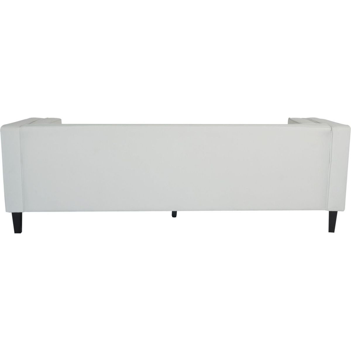 3-Seater Sofa, Upholstered Tufted Coach, Velvet Sofa, Ivory White