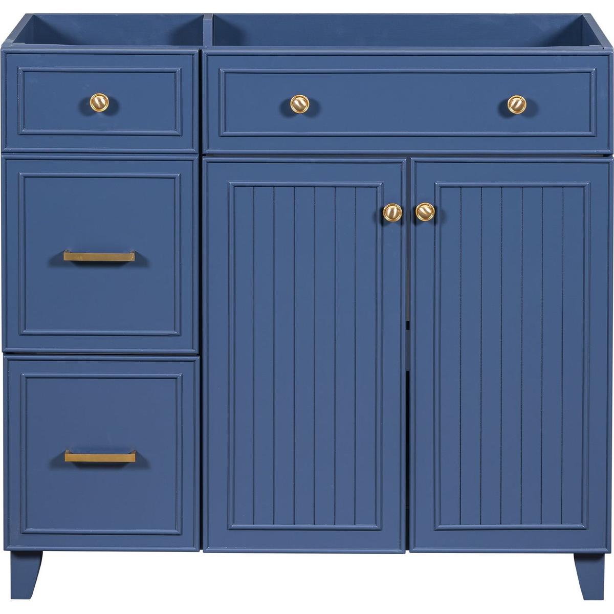 [Cabinet Only] 36" Blue Bathroom Vanity(Sink not included)