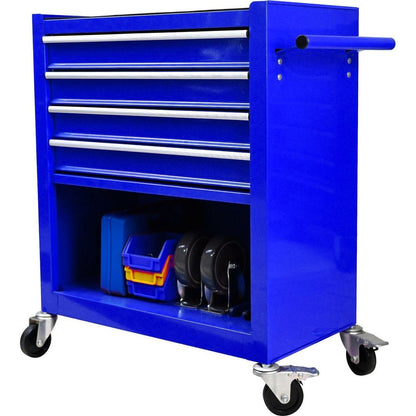 4 DRAWERS MULTIFUNCTIONAL TOOL CART WITH WHEELS-BLUE