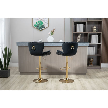 Swivel Bar Stools Set of 2 Adjustable Counter Height Chairs with Footrest for Kitchen, Dining Room 2PC/SET