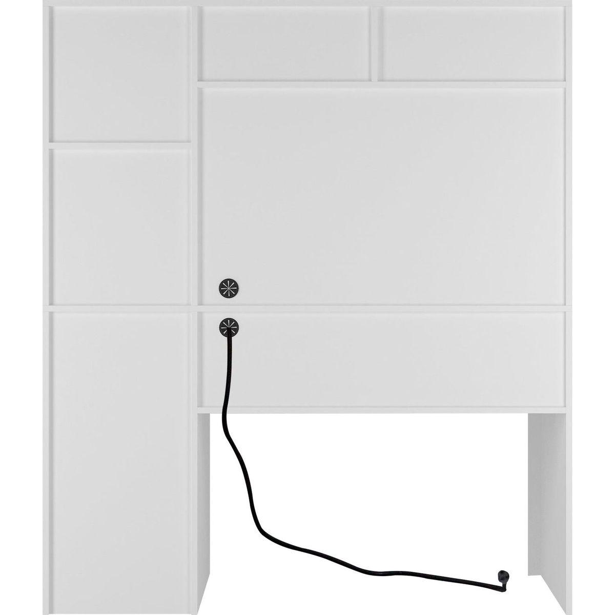 Computer Desk with Hutch & Bookshelf,Wood Executive Desk Teens Student Desk Writing Laptop Home Office Desk with Drawers,3 AC Outlets and 2 USB Charging Ports,Study Laptop Table for Home(White)