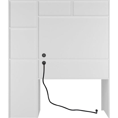 Computer Desk with Hutch & Bookshelf,Wood Executive Desk Teens Student Desk Writing Laptop Home Office Desk with Drawers,3 AC Outlets and 2 USB Charging Ports,Study Laptop Table for Home(White)