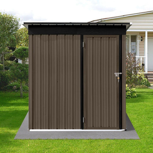 Metal garden sheds 5ftx4ft outdoor storage sheds Brown + Black