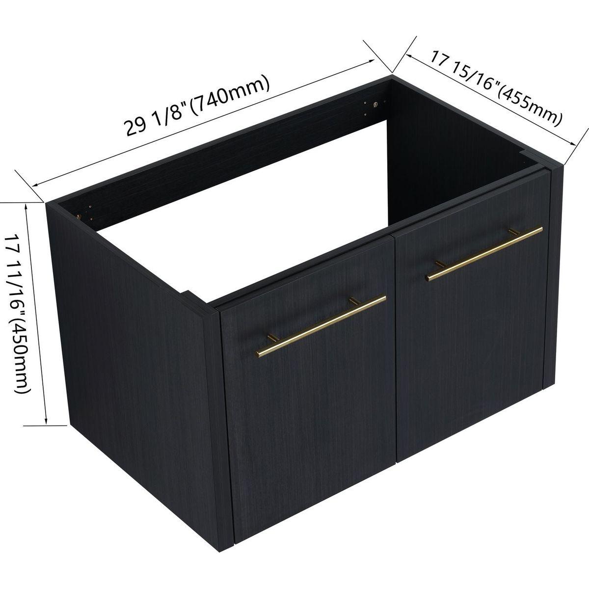 30 Inch Wall-mounted Bathroom Vanity (Only the Cabinet Body, No Top Sink)-BVB09130BCT