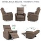 270 Power Swivel Rocker Recliner Chair, Electric Glider Reclining Sofa with USB Ports, Power Swivel Glider, Rocking Chair Nursery Recliners for Living Room Bedroom(Brown)