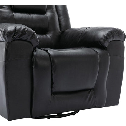 360Swivel and Rocking Home Theater Recliner Manual Recliner Chair with Wide Armrest for Living Room,Bedroom, Black