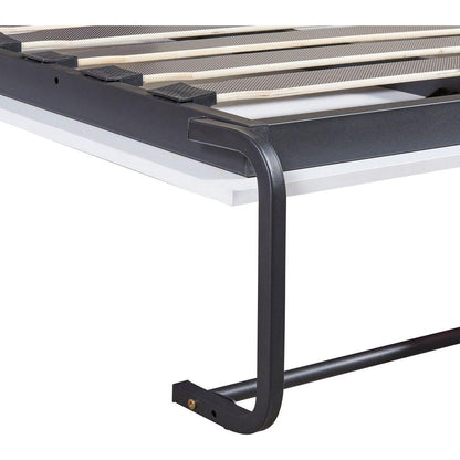 Twin Size Murphy Bed Wall Bed with Cabinet,White