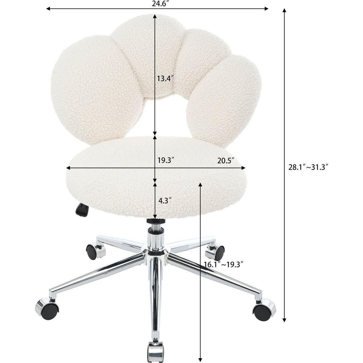 360Swivel Height Adjustable,Swivel Chair,Teddy fabric,home office chair