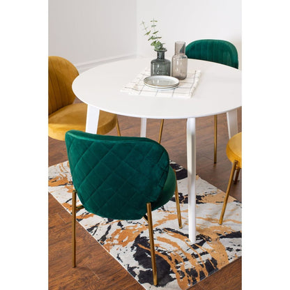Amoa Contemporary 5-Piece Dining Set, White Round Dining Table with 4 Chairs