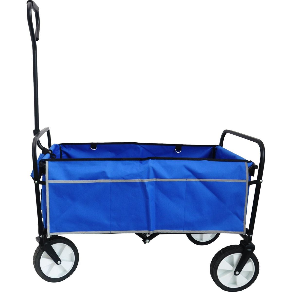 Folding Wagon Garden Shopping Beach Cart (Blue)