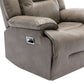 360 Swivel and Rocking Home Theater Recliner Manual Recliner Chair with a LED Light Strip for Living Room,Bedroom, Grey