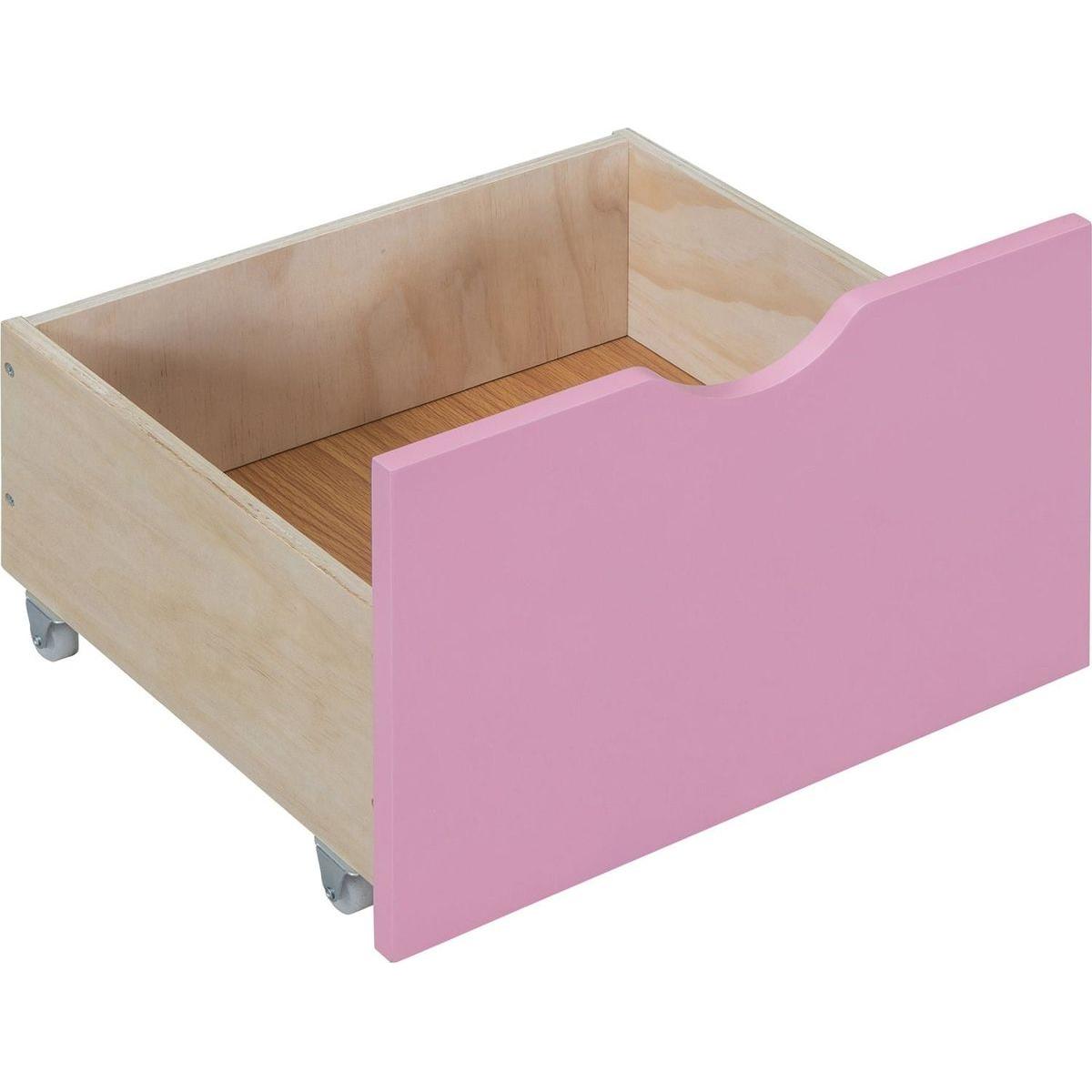 Twin-Over-Twin Bunk Bed with Changeable Table, Bunk Bed Turn into Upper Bed and Down Desk -Pink