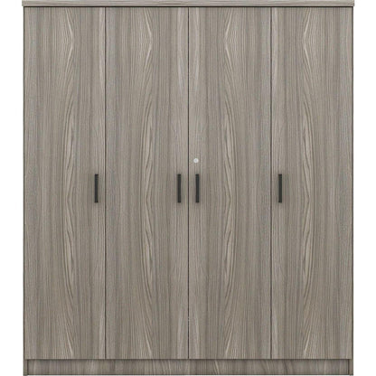 4-Door Wardrobe with 1 Drawer, Gray
